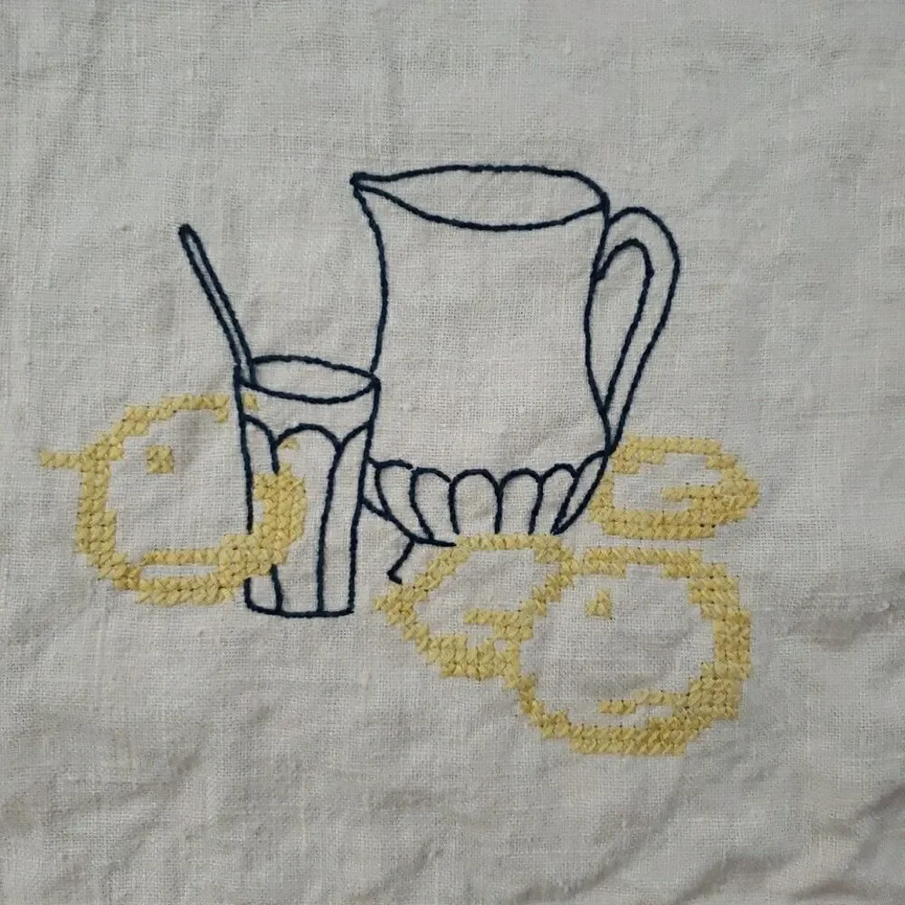 Vintage 6 Bread Tea Towels Embroidered 37